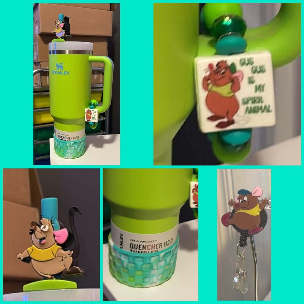 Stanley Quencher 2.0 FlowState 40 oz Tumbler- Bright Lime w/ Gus Accessories